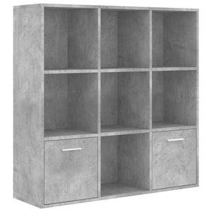 vidaXL Book Cabinet Concrete Grey 98x30x98 cm Engineered Wood