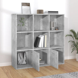 vidaXL Book Cabinet Concrete Grey 98x30x98 cm Engineered Wood