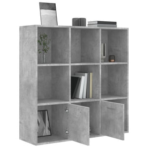 vidaXL Book Cabinet Concrete Grey 98x30x98 cm Engineered Wood