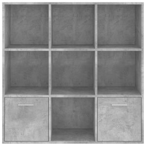 vidaXL Book Cabinet Concrete Grey 98x30x98 cm Engineered Wood