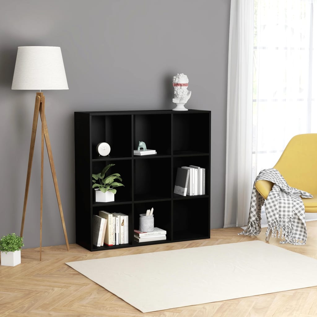 vidaXL Book Cabinet Black 98x29x97.5 cm Engineered Wood