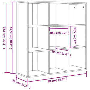 vidaXL Book Cabinet Sonoma Oak 98x29x97.5 cm Engineered Wood