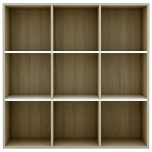 vidaXL Book Cabinet White and Sonoma Oak 98x29x97.5 cm Engineered Wood