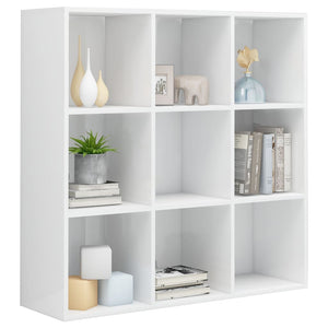 vidaXL Book Cabinet High Gloss White 98x29x97.5 cm Engineered Wood