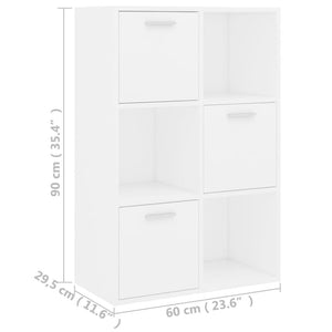 vidaXL Storage Cabinet White 60x29.5x90 cm Engineered Wood