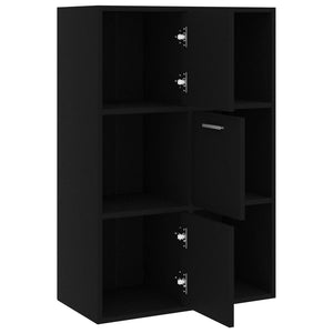 vidaXL Storage Cabinet Black 60x29.5x90 cm Engineered Wood