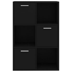 vidaXL Storage Cabinet Black 60x29.5x90 cm Engineered Wood