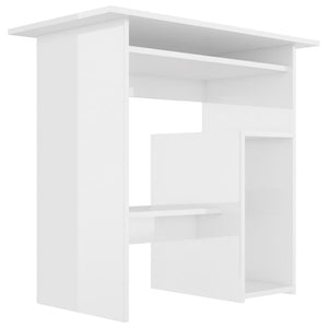 vidaXL Desk High Gloss White 80x45x74 cm Engineered Wood