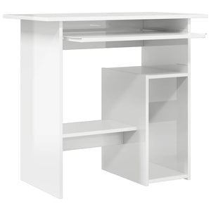 vidaXL Desk High Gloss White 80x45x74 cm Engineered Wood