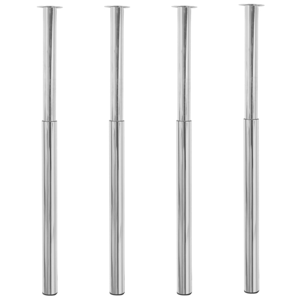 vidaXL Telescopic Table Legs 4 pcs Chrome 710 mm-1100 mm