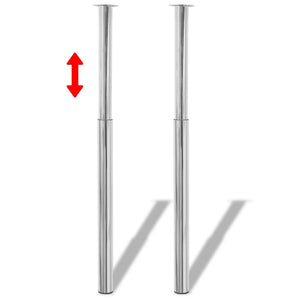 vidaXL Telescopic Table Legs 4 pcs Chrome 710 mm-1100 mm