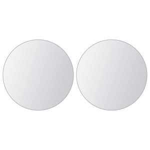 vidaXL 16 pcs Mirror Tiles Round Glass