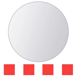 vidaXL 16 pcs Mirror Tiles Round Glass