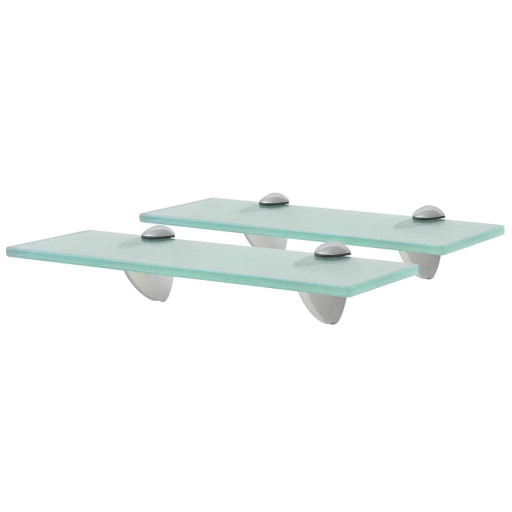 vidaXL Floating Shelves 2 pcs Glass 30x10 cm 8 mm