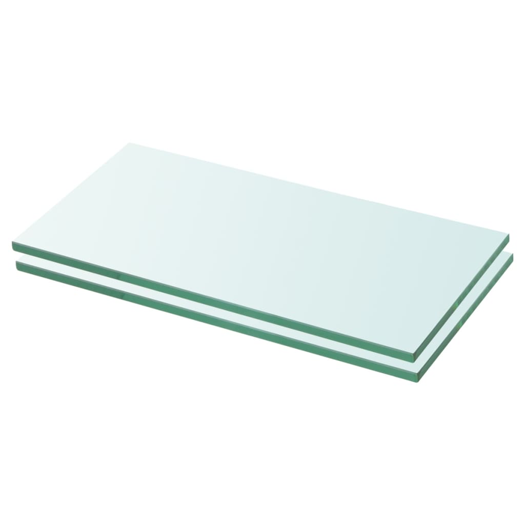 vidaXL Shelves 2 pcs Panel Glass Clear 20x30 cm