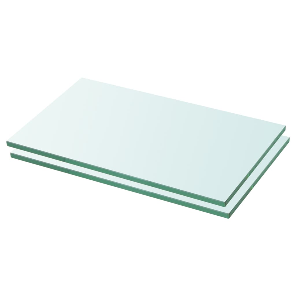 vidaXL Shelves 2 pcs Panel Glass Clear 30x12 cm