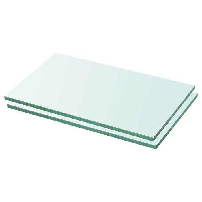 vidaXL Shelves 2 pcs Panel Glass Clear 30x12 cm