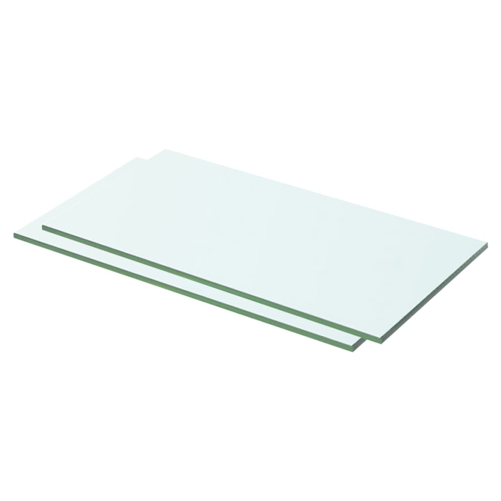 vidaXL Shelves 2 pcs Panel Glass Clear 50x20 cm