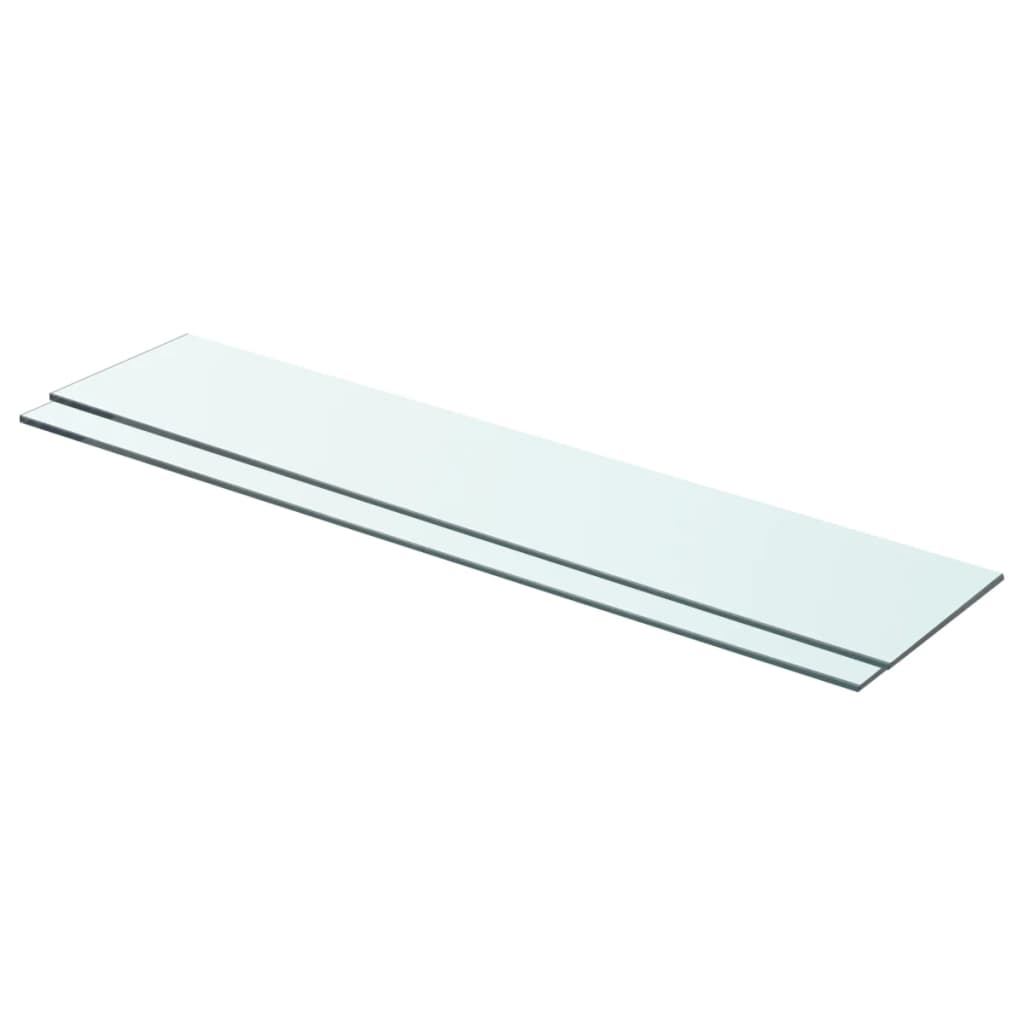 vidaXL Shelves 2 pcs Panel Glass Clear 70x15 cm