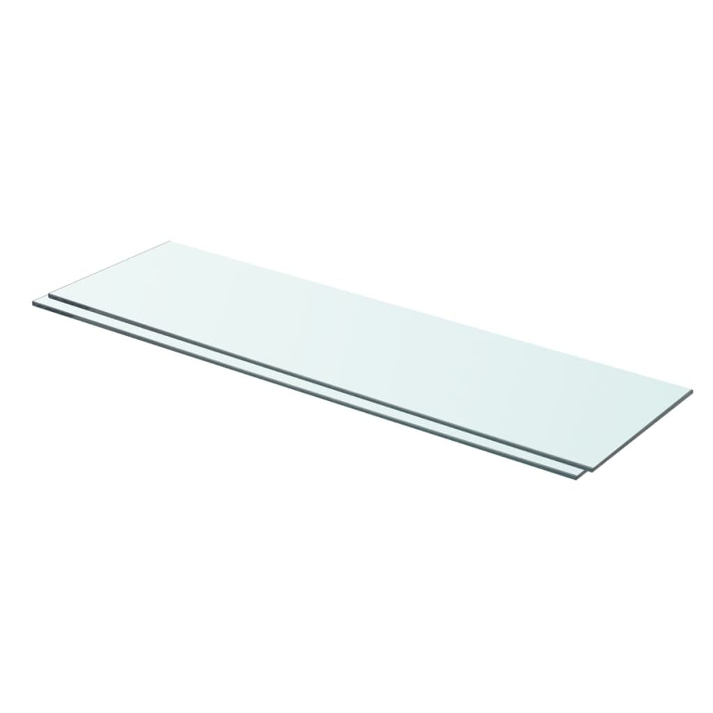 vidaXL Shelves 2 pcs Panel Glass Clear 70x20 cm