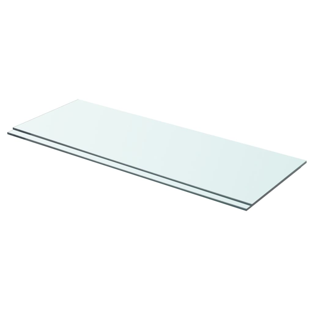 vidaXL Shelves 2 pcs Panel Glass Clear 70x25 cm