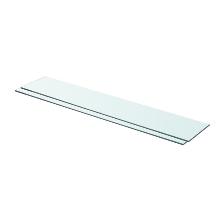 vidaXL Shelves 2 pcs Panel Glass Clear 80x15 cm