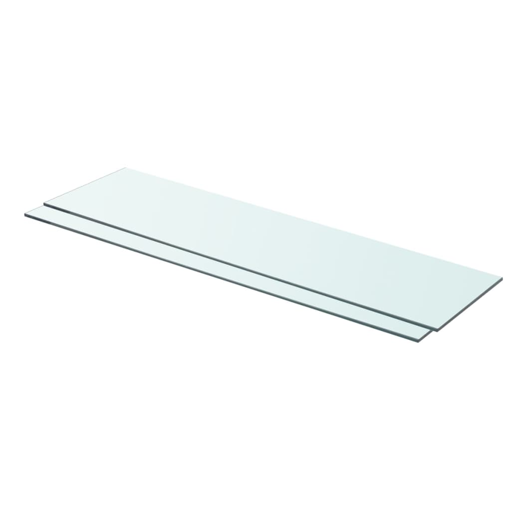 vidaXL Shelves 2 pcs Panel Glass Clear 80x20 cm