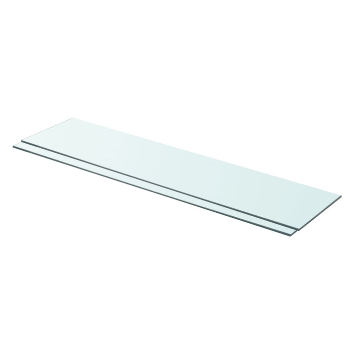 vidaXL Shelves 2 pcs Panel Glass Clear 90x20 cm