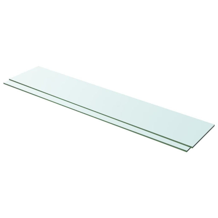 vidaXL Shelves 2 pcs Panel Glass Clear 100x20 cm