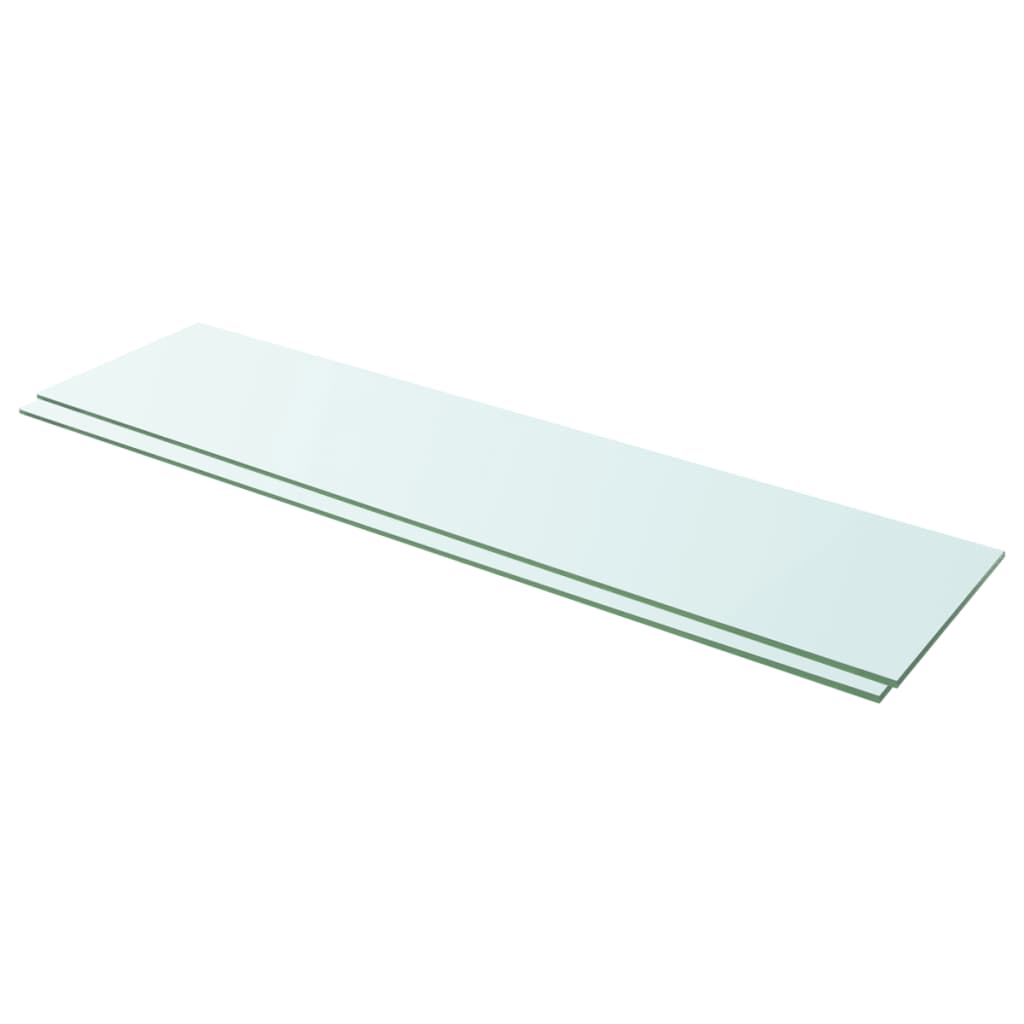 vidaXL Shelves 2 pcs Panel Glass Clear 100x25 cm