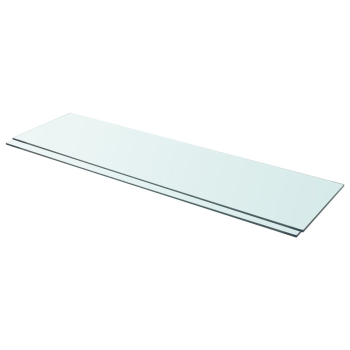 vidaXL Shelves 2 pcs Panel Glass Clear 110x30 cm