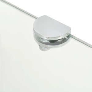 vidaXL Corner Shelves 2 pcs with Chrome Supports Glass Clear 25x25 cm