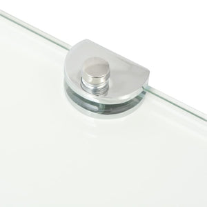 vidaXL Corner Shelves 2 pcs with Chrome Supports Glass Clear 25x25 cm