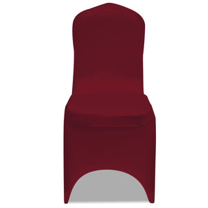 vidaXL Chair Cover Stretch Burgundy 24 pcs