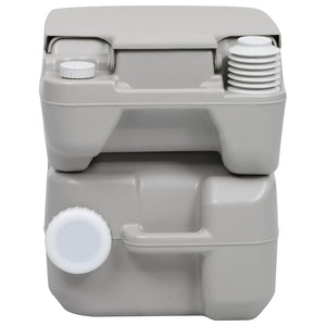 vidaXL Portable Camping Toilet Grey 20+10 L