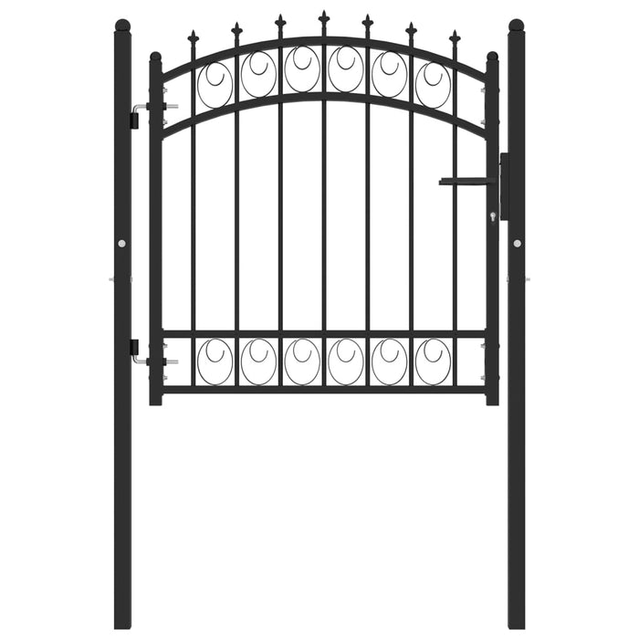 vidaXL Fence Gate with Spikes Steel 100x100 cm Black