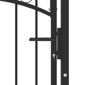 vidaXL Fence Gate with Spikes Steel 100x100 cm Black