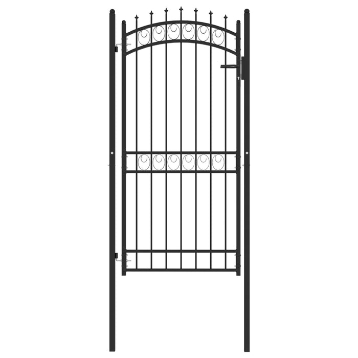 vidaXL Fence Gate with Spikes Steel 100x200 cm Black