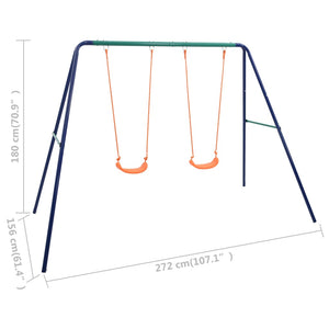 vidaXL Swing Set with 2 Seats Steel