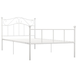 284516 vidaXL Bed Frame without Mattress White Metal 90x200 cm