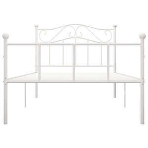 284516 vidaXL Bed Frame without Mattress White Metal 90x200 cm