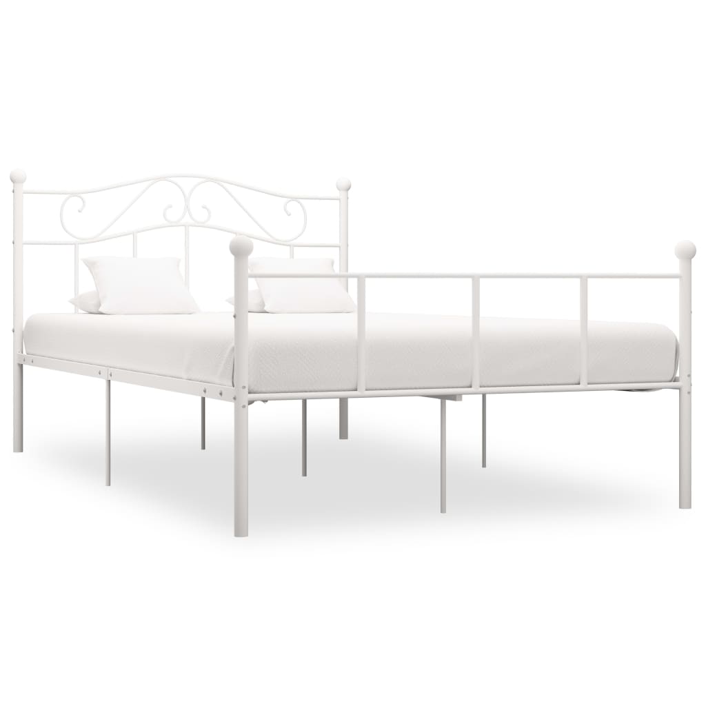 284518 vidaXL Bed Frame without Mattress White Metal 120x200 cm