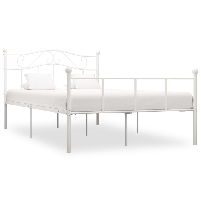 284518 vidaXL Bed Frame without Mattress White Metal 120x200 cm