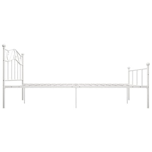 284518 vidaXL Bed Frame without Mattress White Metal 120x200 cm