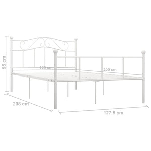 284518 vidaXL Bed Frame without Mattress White Metal 120x200 cm