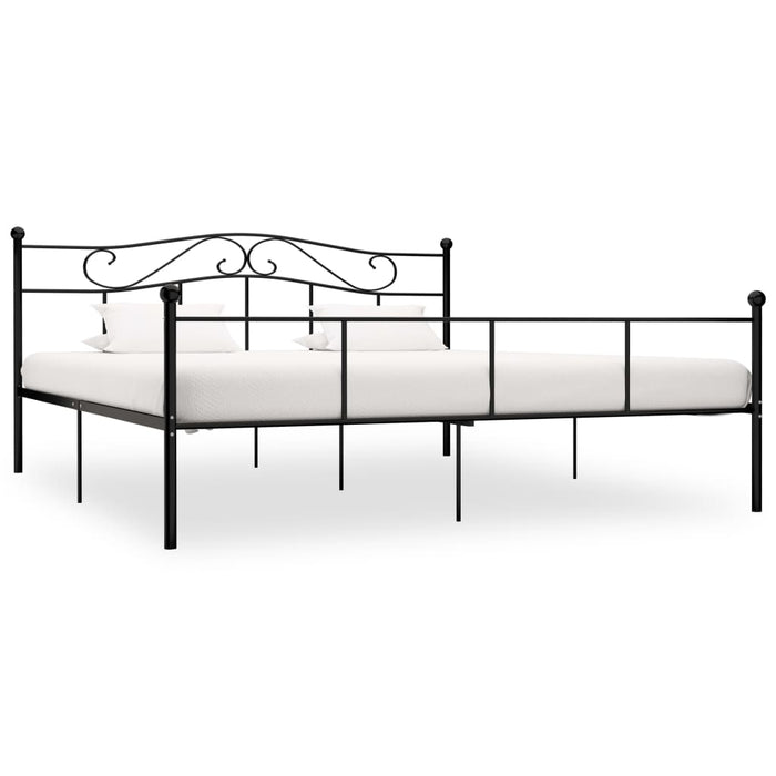 284528 vidaXL Bed Frame without Mattress Black Metal 180x200 cm Super King