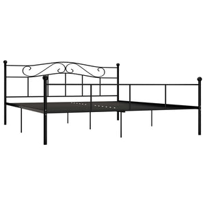 284528 vidaXL Bed Frame without Mattress Black Metal 180x200 cm Super King