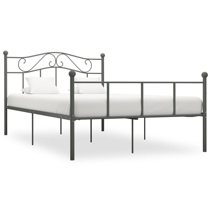 284533 vidaXL Bed Frame without Mattress Grey Metal 140x200 cm