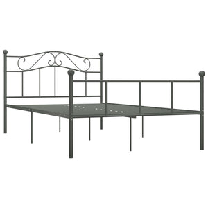 284533 vidaXL Bed Frame without Mattress Grey Metal 140x200 cm