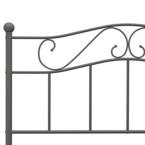 284533 vidaXL Bed Frame without Mattress Grey Metal 140x200 cm